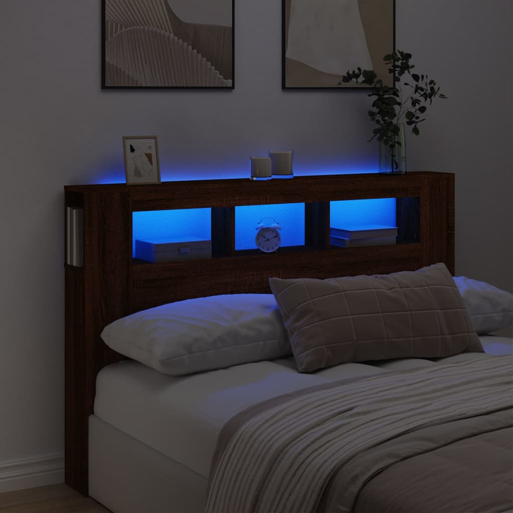 Led Headboard 160X18.5X103.5 Cm Engineered Wood