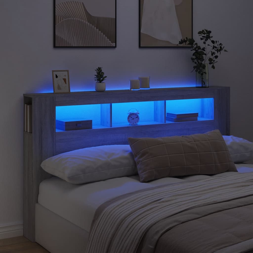 Led Headboard 160X18.5X103.5 Cm Engineered Wood