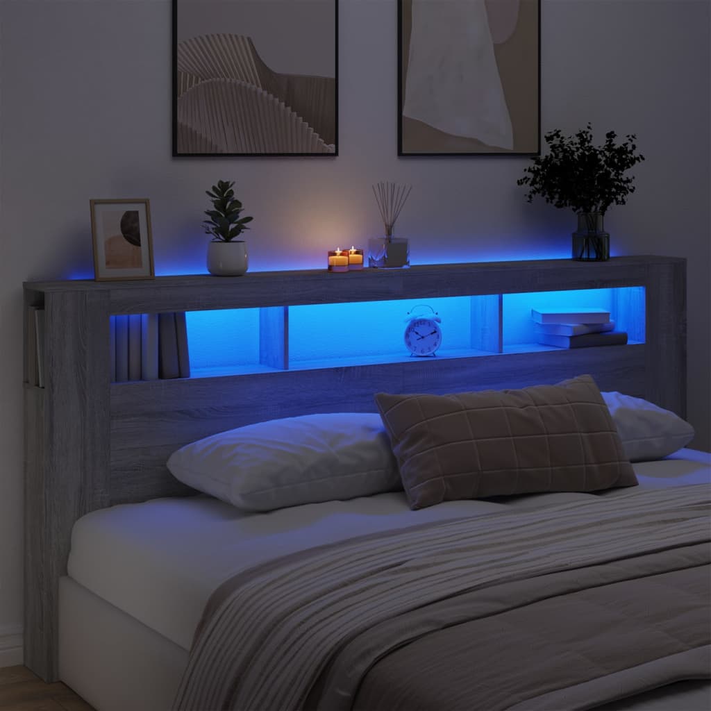 Led Headboard 160X18.5X103.5 Cm Engineered Wood