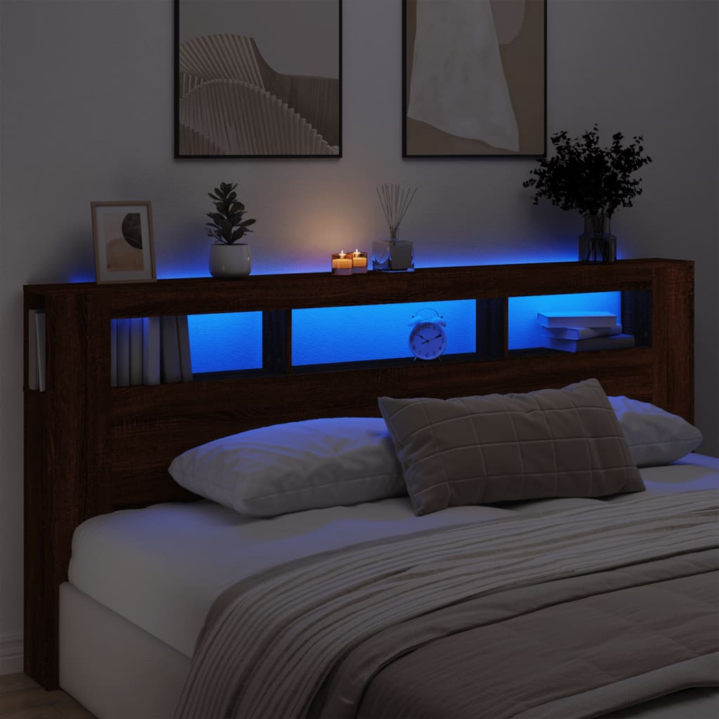 Led Headboard 160X18.5X103.5 Cm Engineered Wood