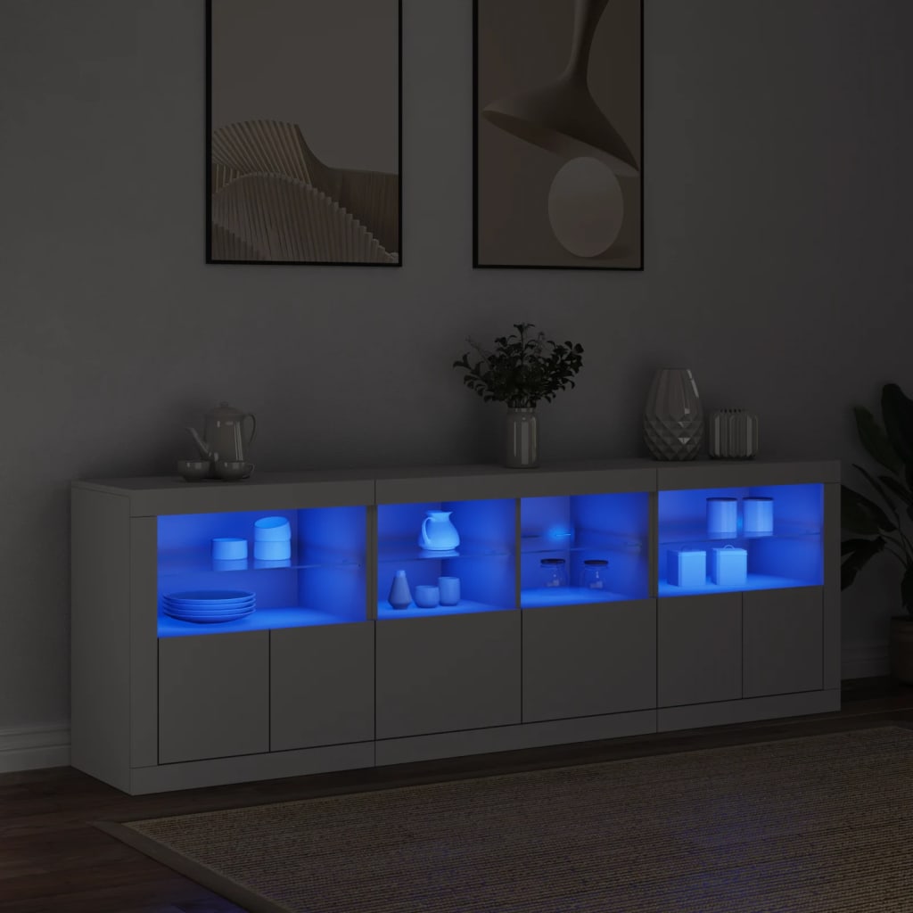 Sideboard With Led Lights 202X37X67 Cm