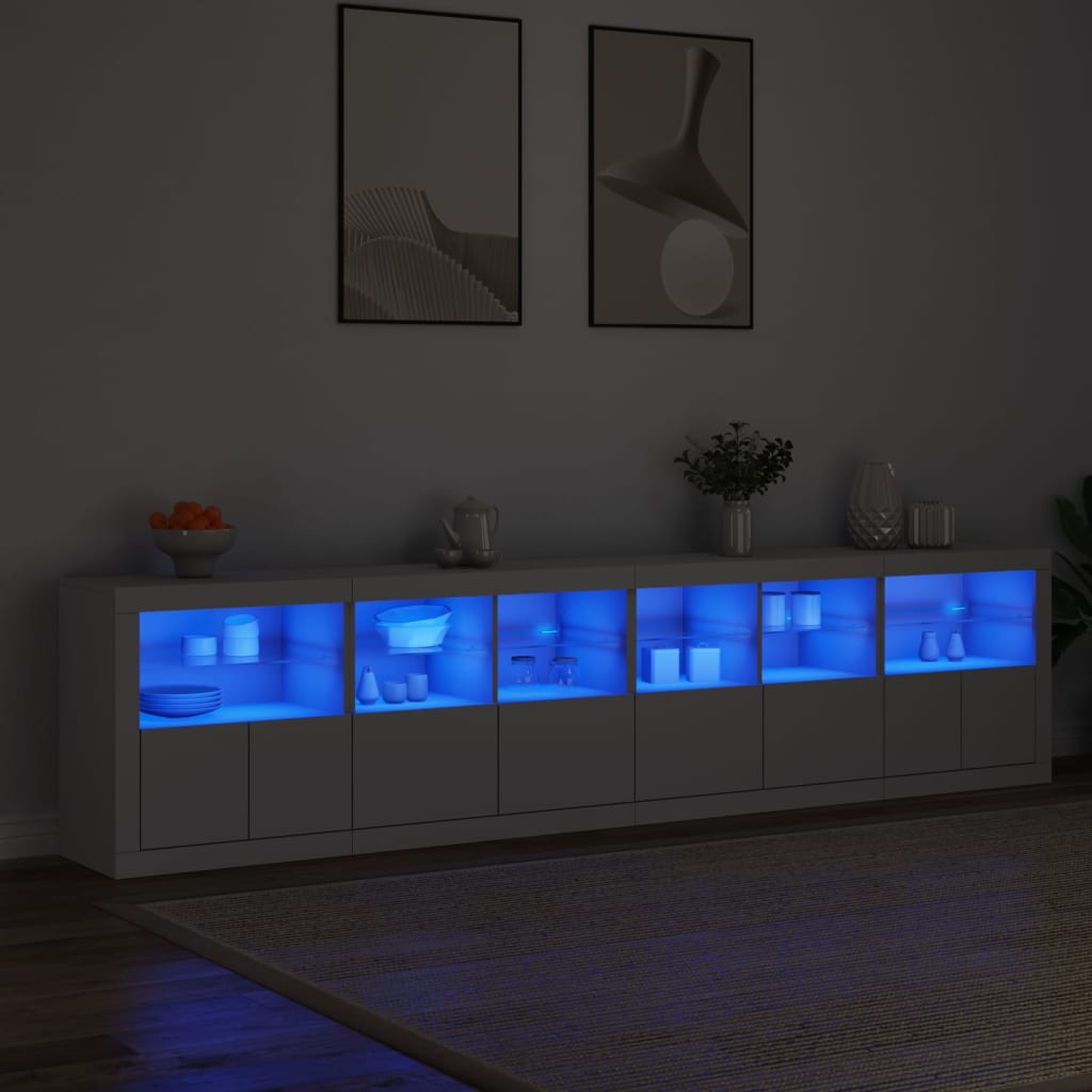 Sideboard With Led Lights 283X37X67 Cm