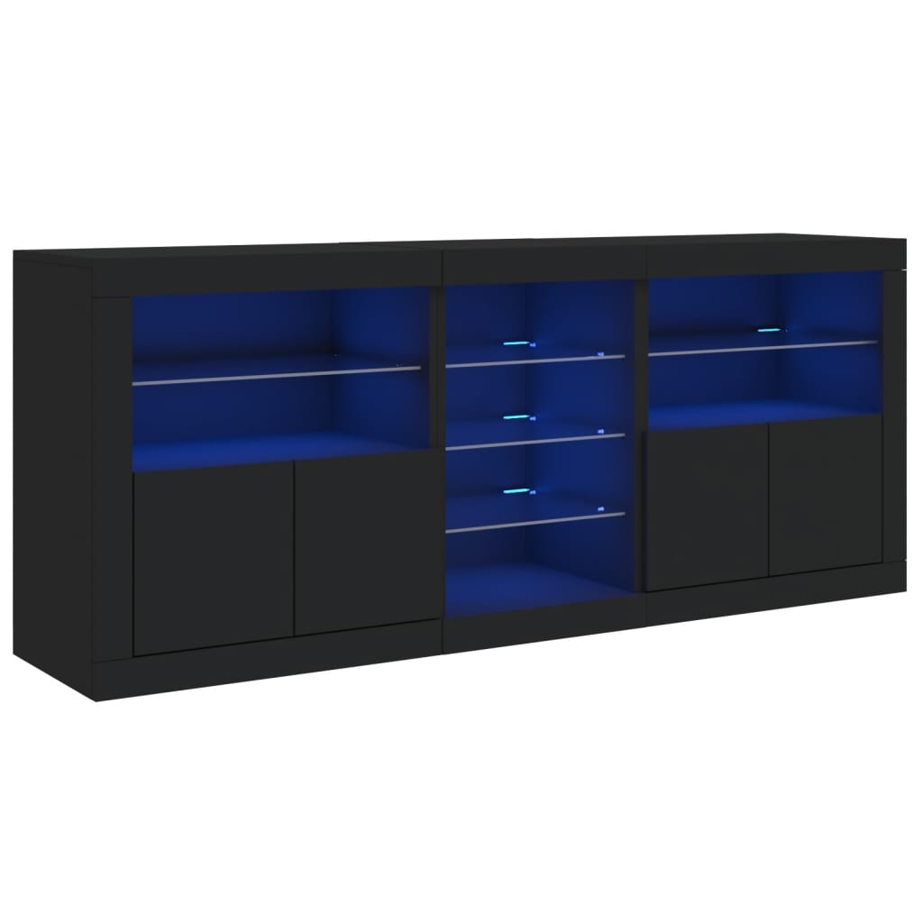 Sideboard With Led Lights 162X37X67 Cm