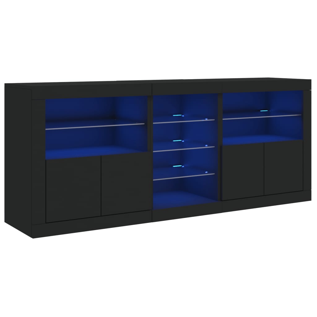 Sideboard With Led Lights 181.5X37X67 Cm