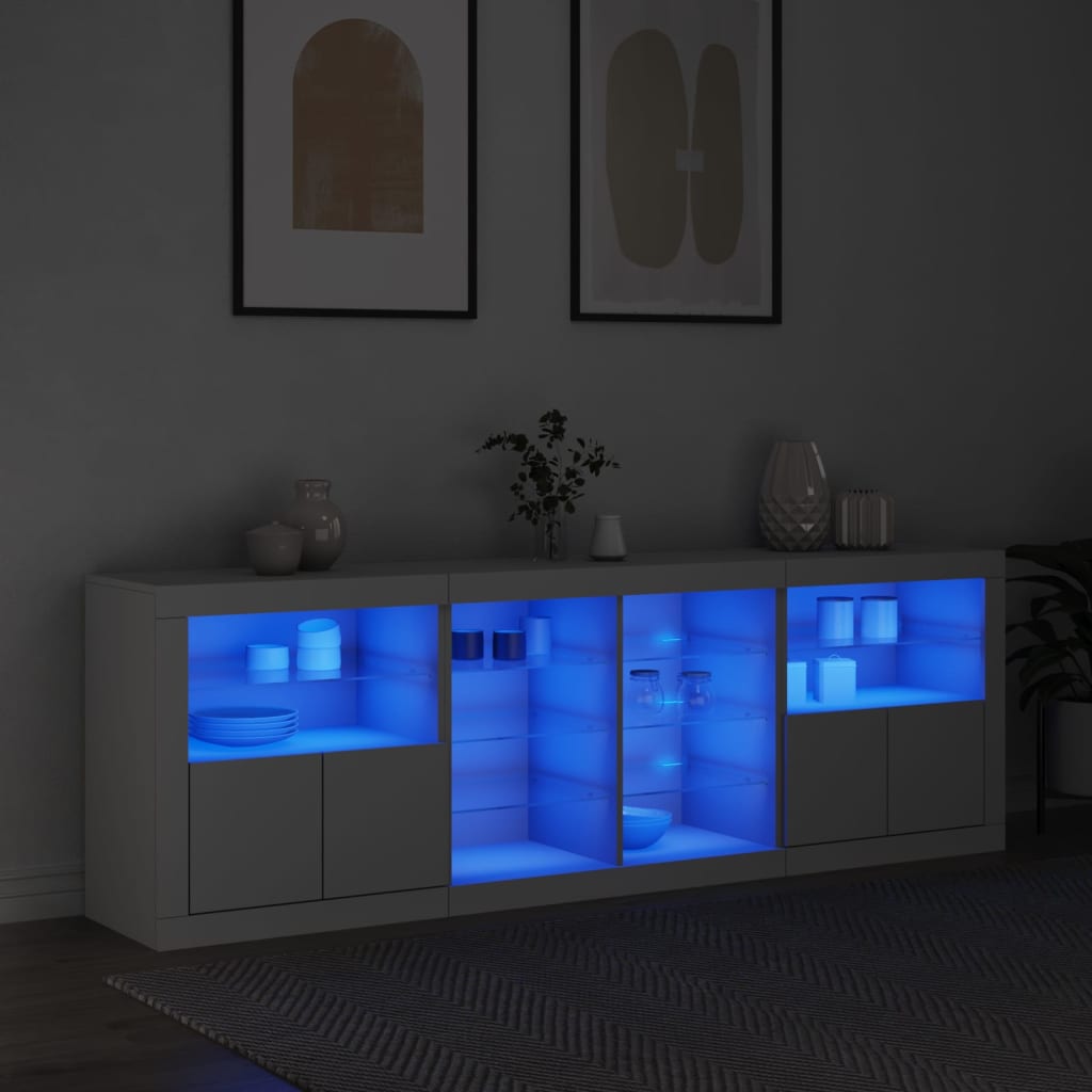 Sideboard With Led Lights 202X37X67 Cm