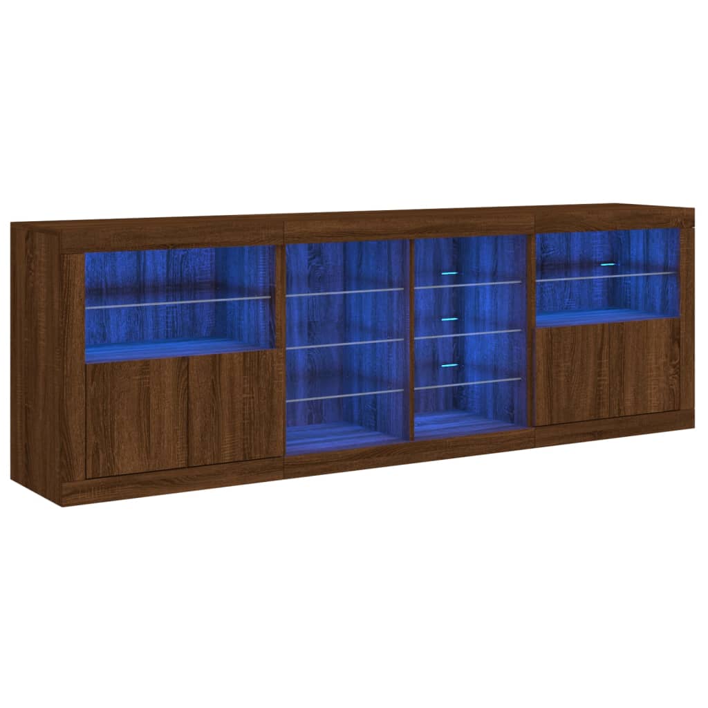Sideboard With Led Lights 202X37X67 Cm