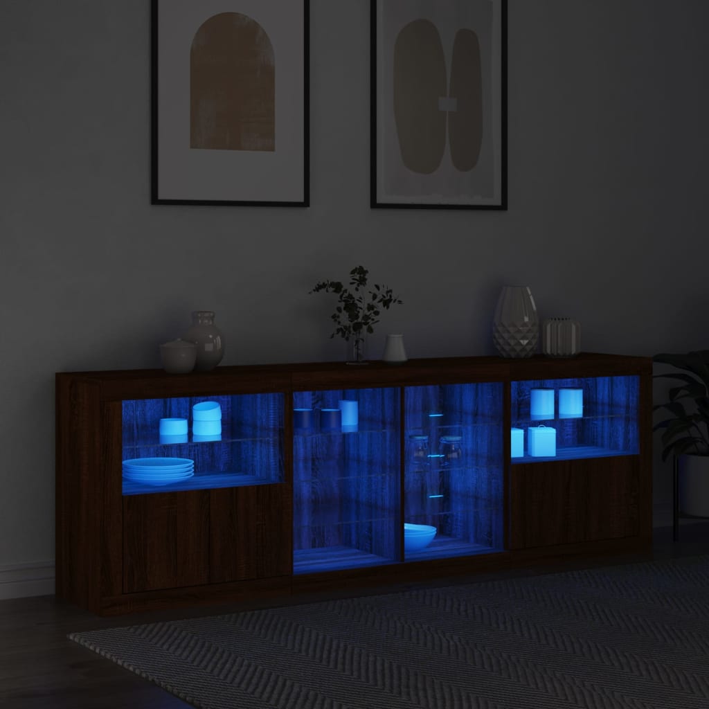 Sideboard With Led Lights 202X37X67 Cm