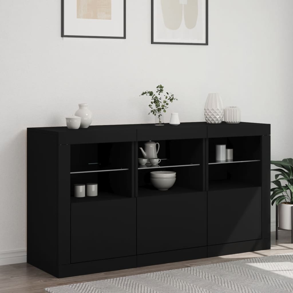 Sideboard With Led Lights 123X37X67 Cm