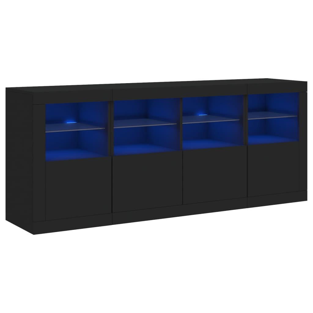 Sideboard With Led Lights 163X37X67 Cm