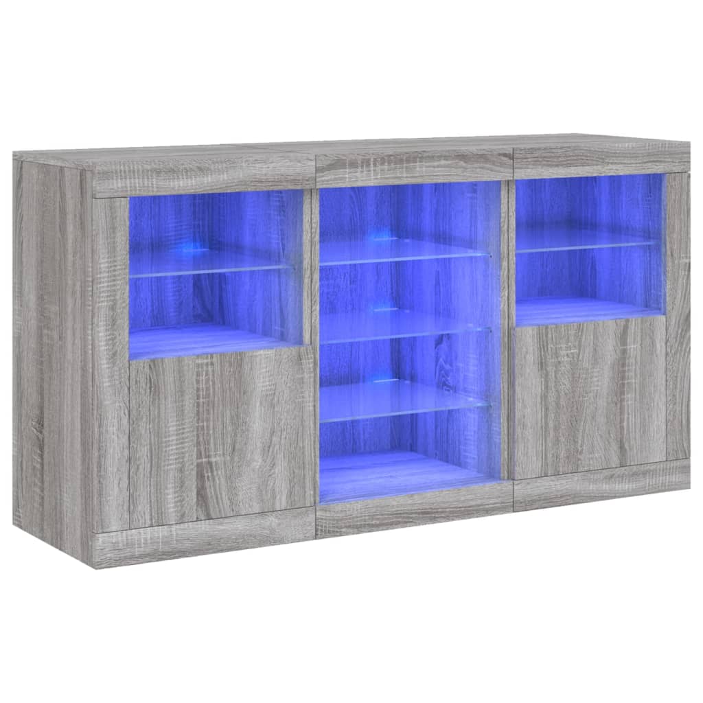 Sideboard With Led Lights 123X37X67 Cm