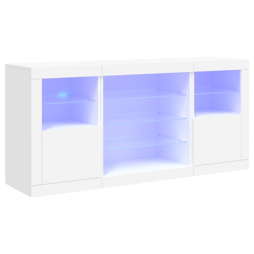 Sideboard With Led Lights 142.5X37X67 Cm