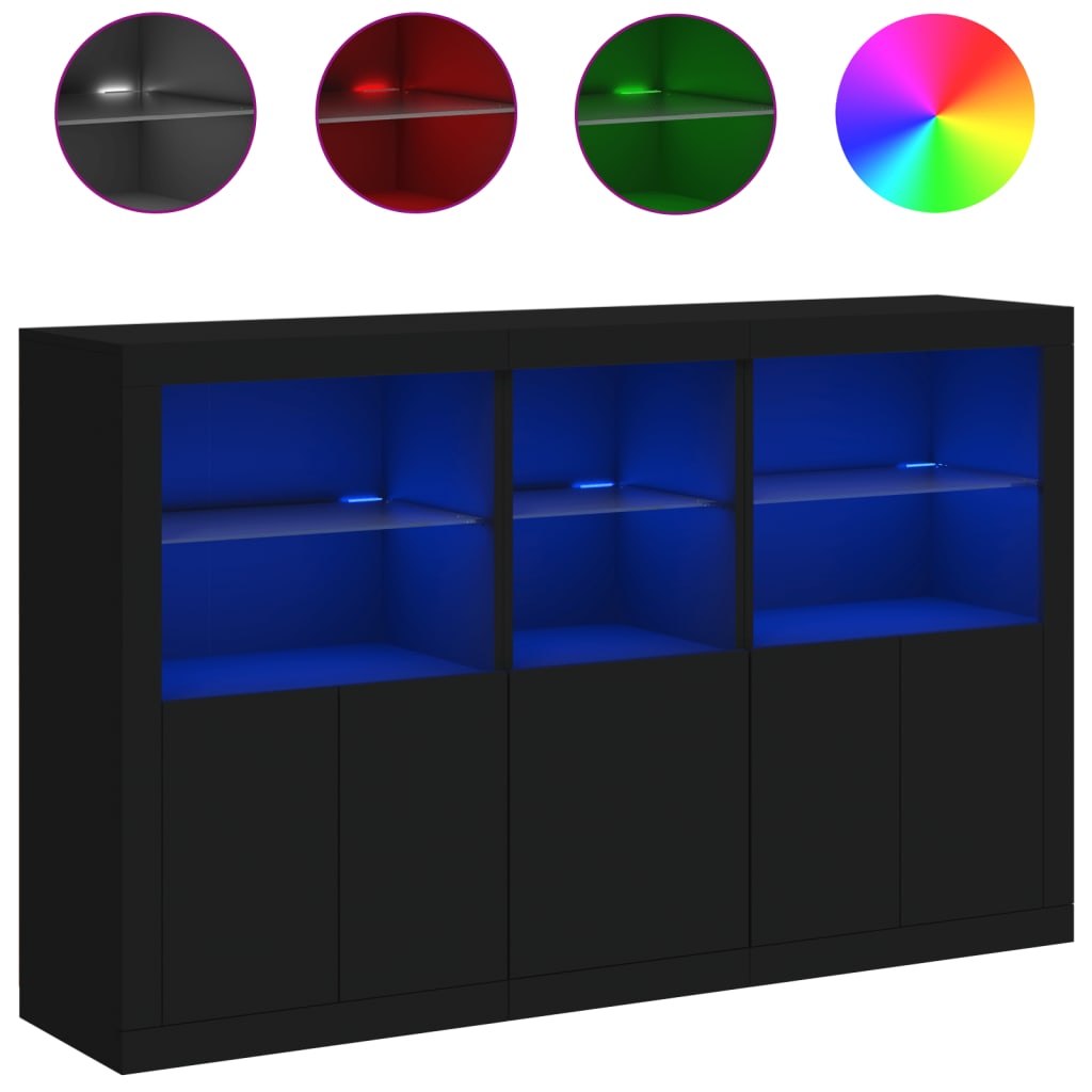 Sideboard With Led Lights 162X37X100 Cm