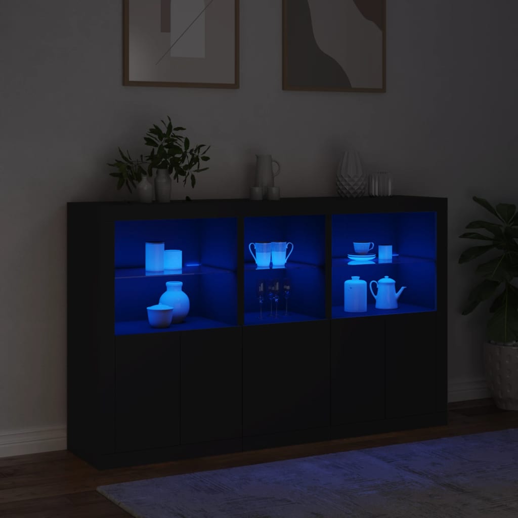 Sideboard With Led Lights 162X37X100 Cm