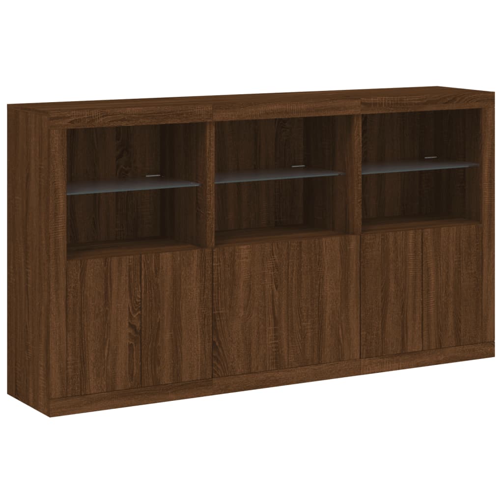 Sideboard With Led Lights 181.5X37X100 Cm