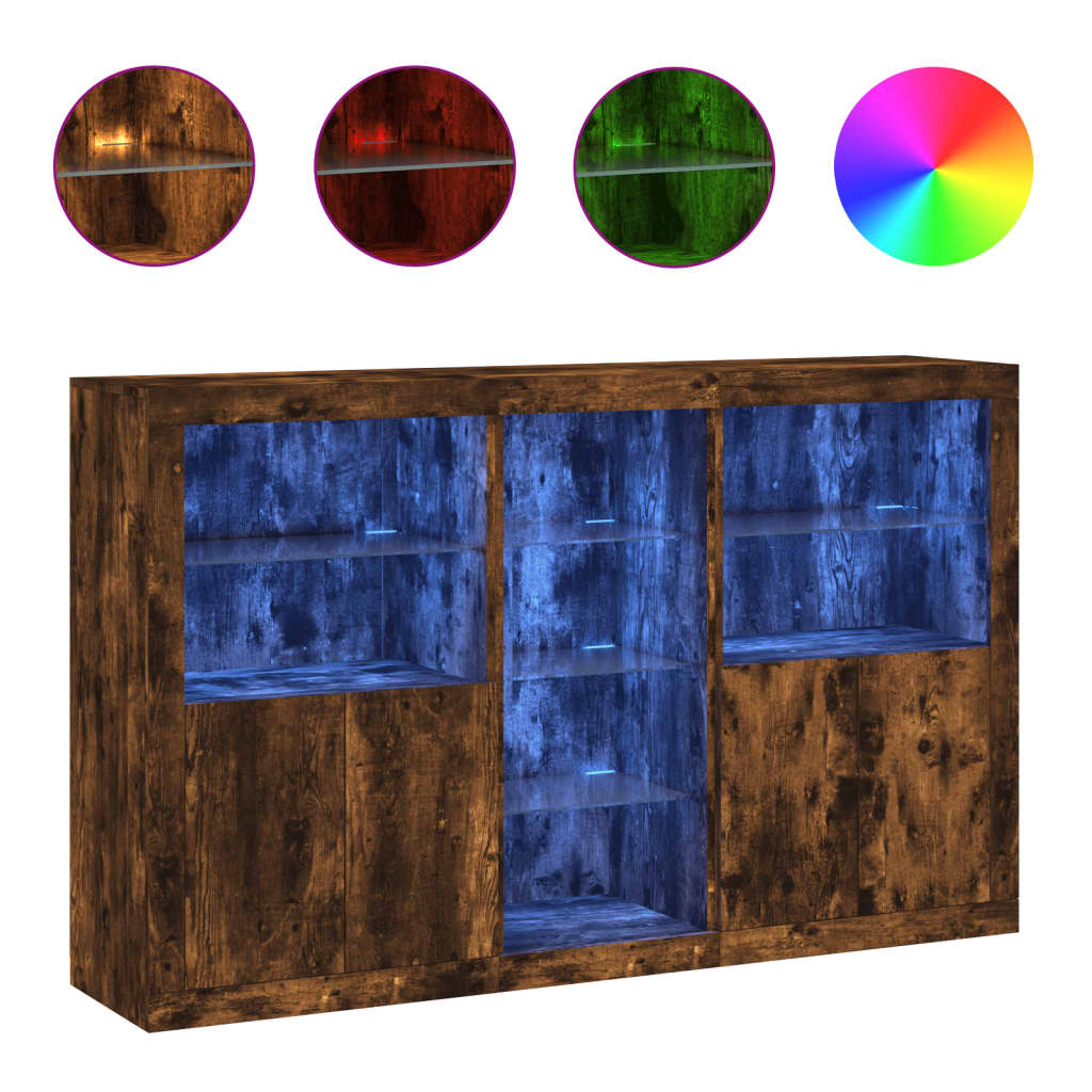 Sideboard With Led Lights 162X37X100 Cm