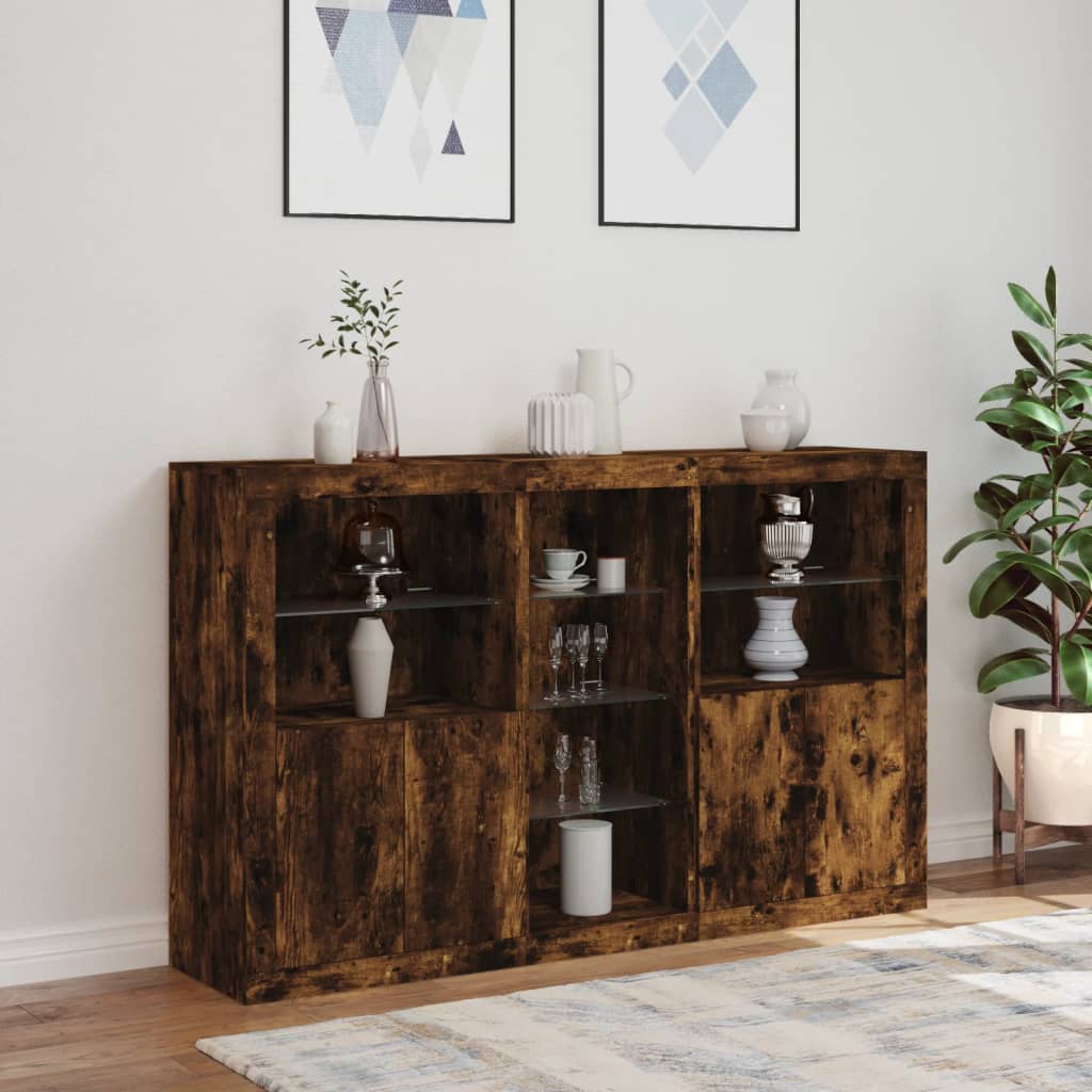 Sideboard With Led Lights 162X37X100 Cm