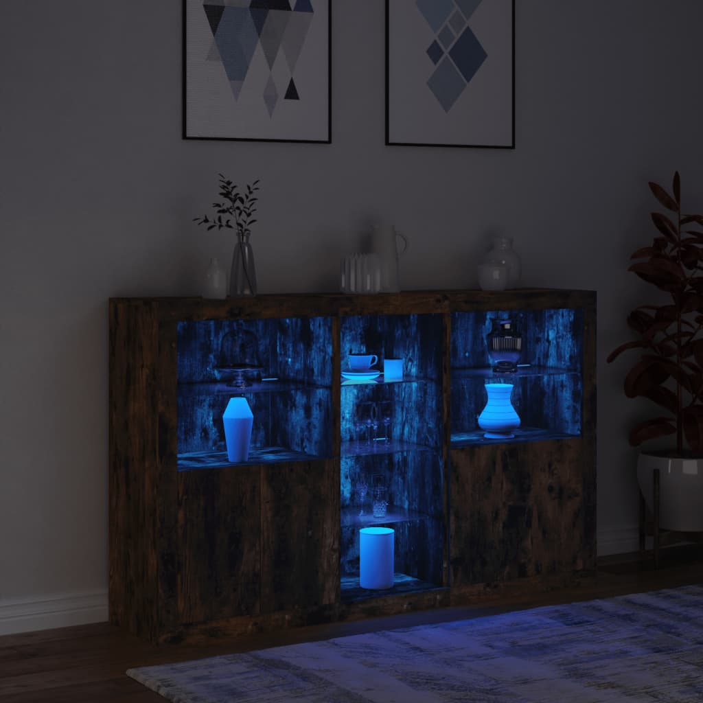 Sideboard With Led Lights 162X37X100 Cm