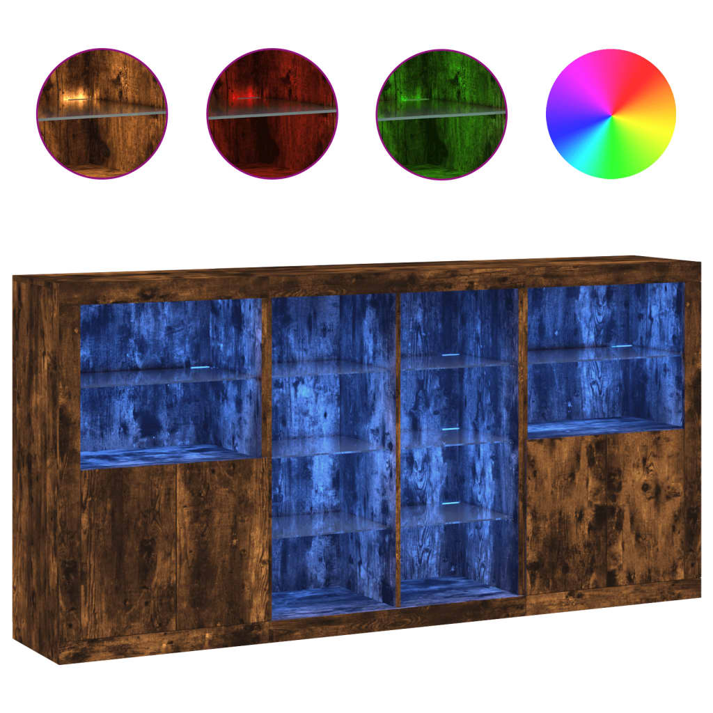 Sideboard With Led Lights 202X37X100 Cm