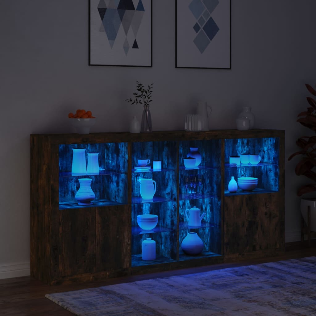 Sideboard With Led Lights 202X37X100 Cm