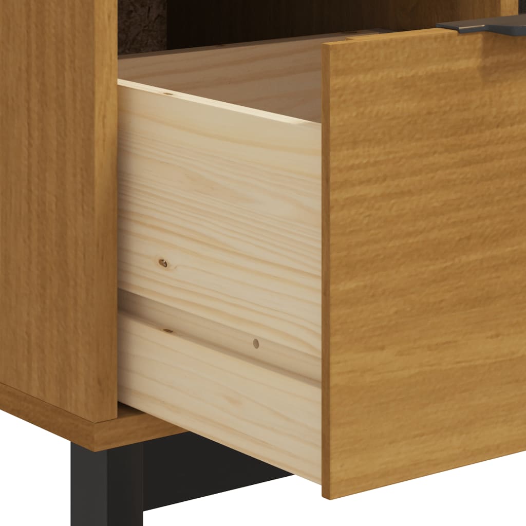 Drawer Cabinet Flam 110X40X80 Cm Solid Wood Pine