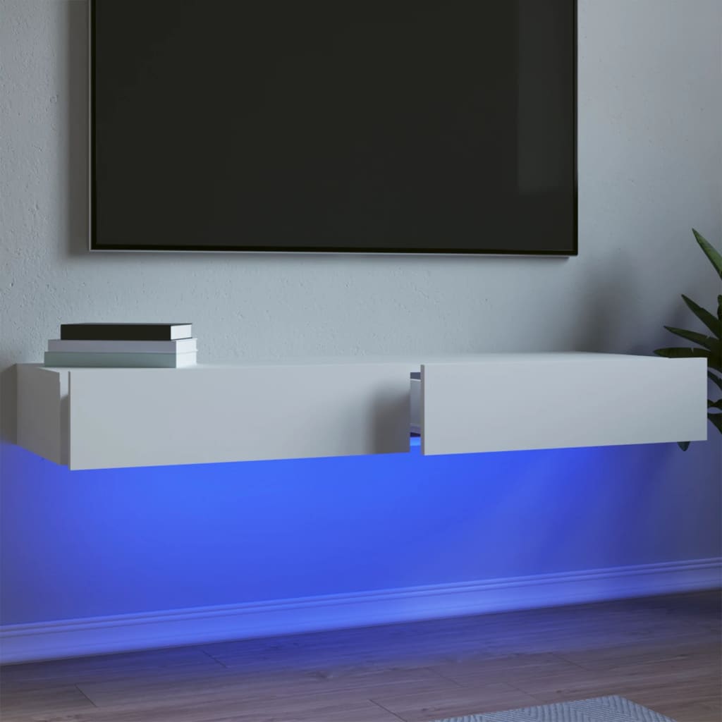 Tv Cabinet With Led Lights 120X35X15.5 Cm