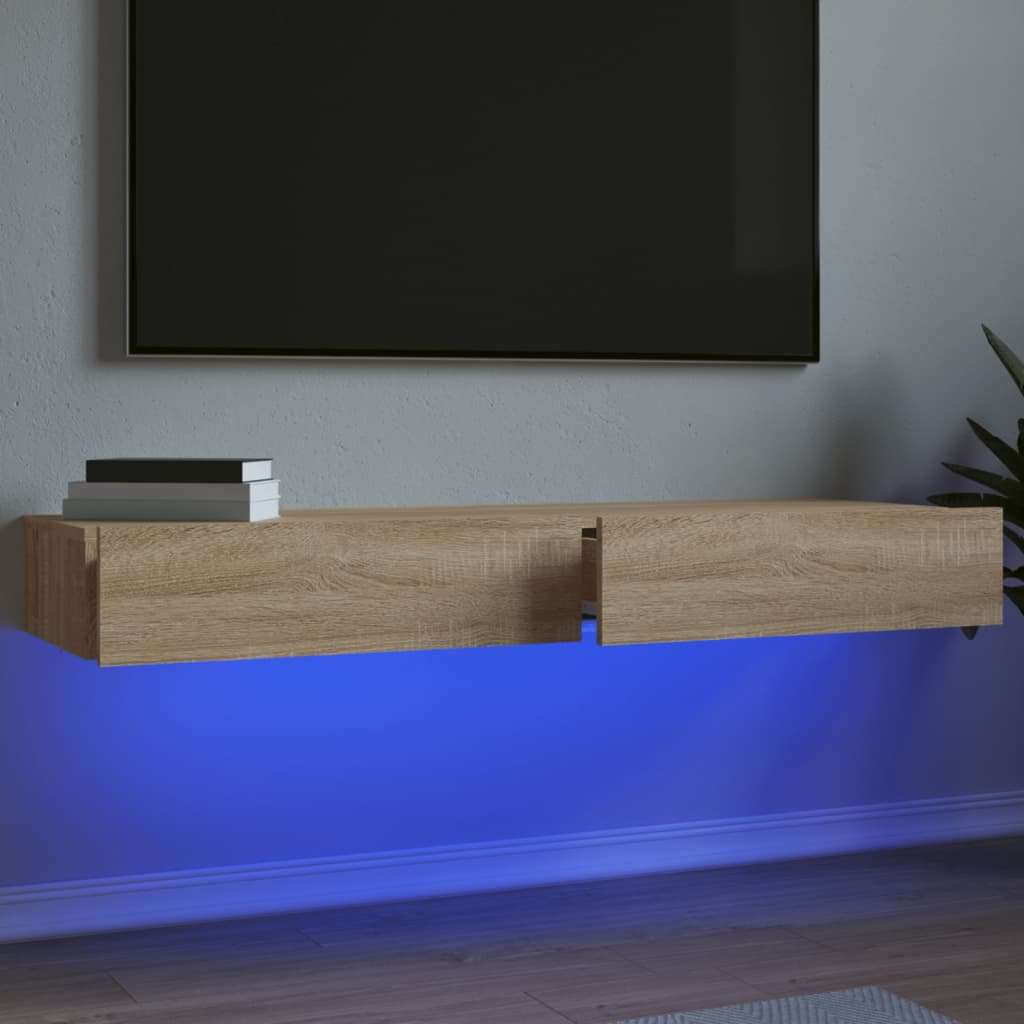 Tv Cabinet With Led Lights 120X35X15.5 Cm