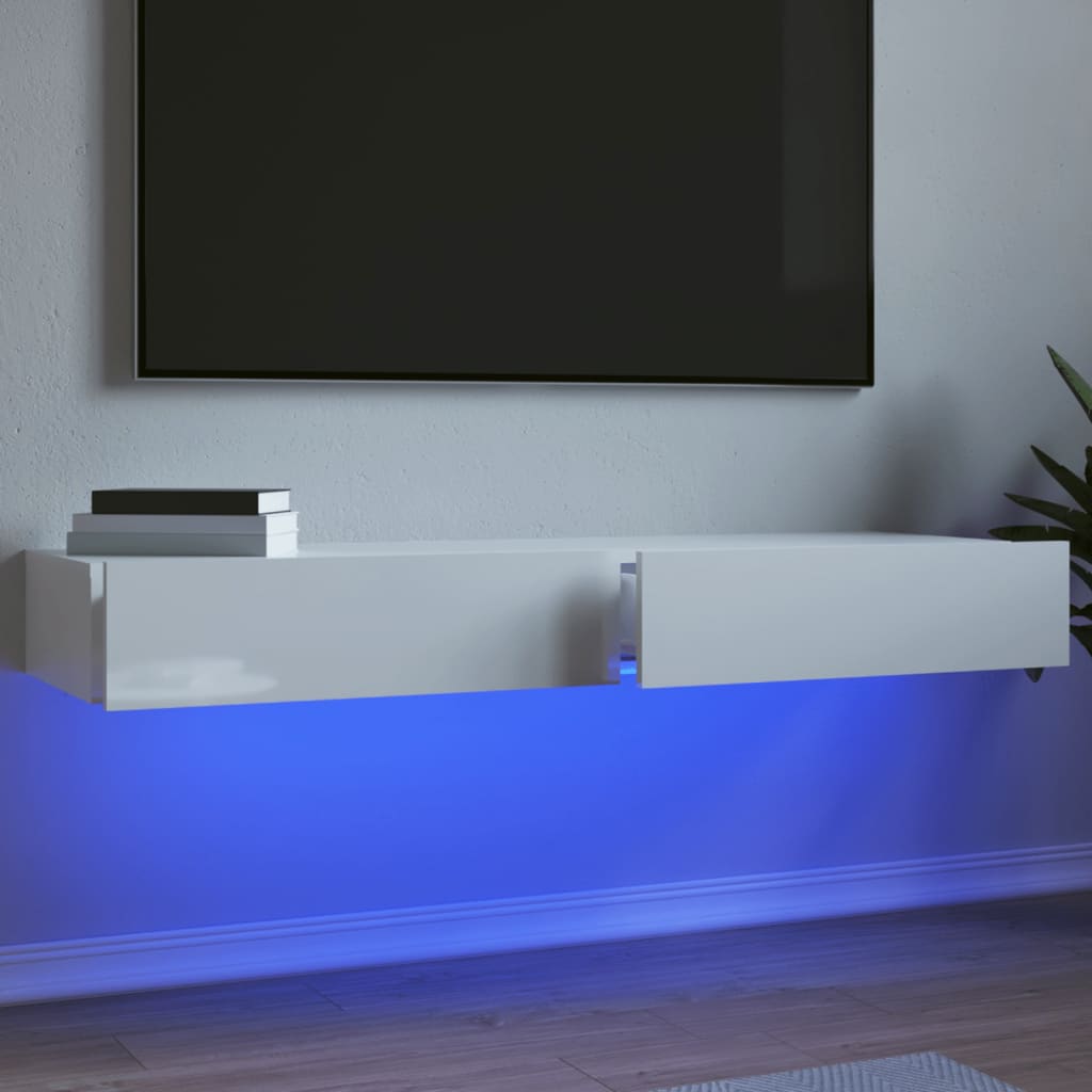 Tv Cabinet With Led Lights 120X35X15.5 Cm