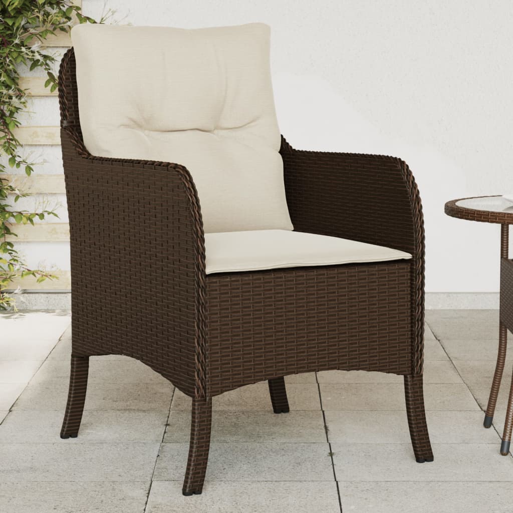 Garden Chairs With Cushions 2 Pcs Poly Rattan