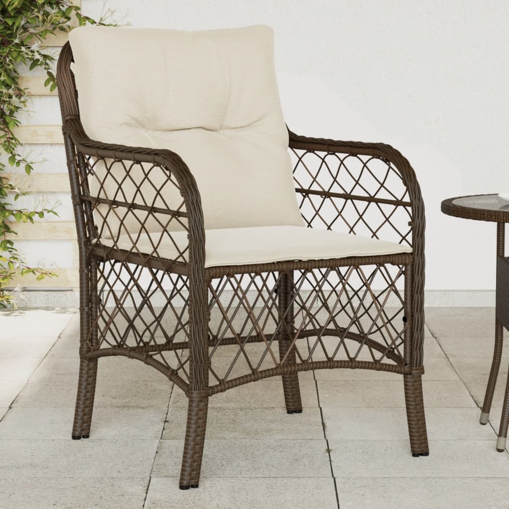 Garden Chairs With Cushions 2 Pcs Poly Rattan