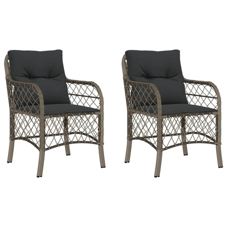 Garden Chairs With Cushions 2 Pcs Poly Rattan