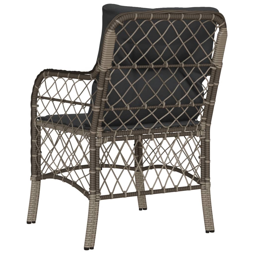 Garden Chairs With Cushions 2 Pcs Poly Rattan
