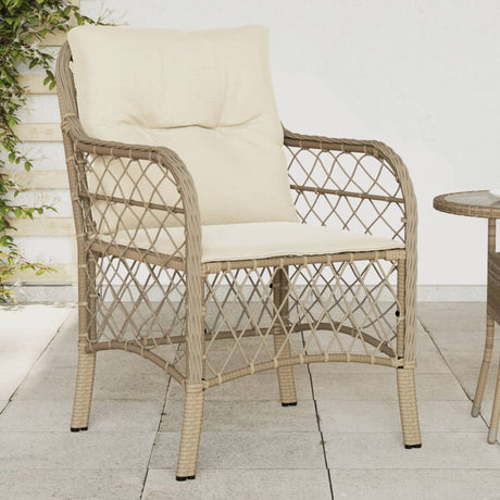 Garden Chairs With Cushions 2 Pcs Poly Rattan