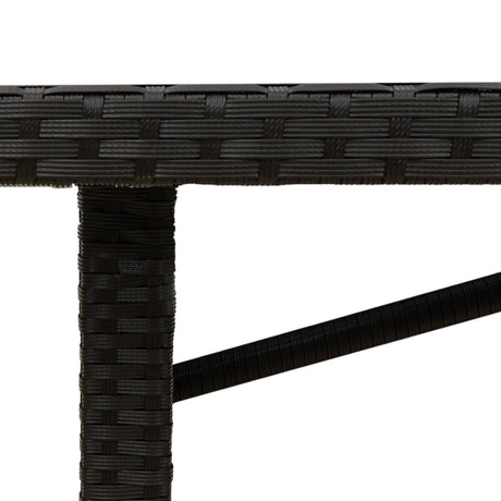 Garden Table With Acacia Top 190X80X74 Cm Poly Rattan