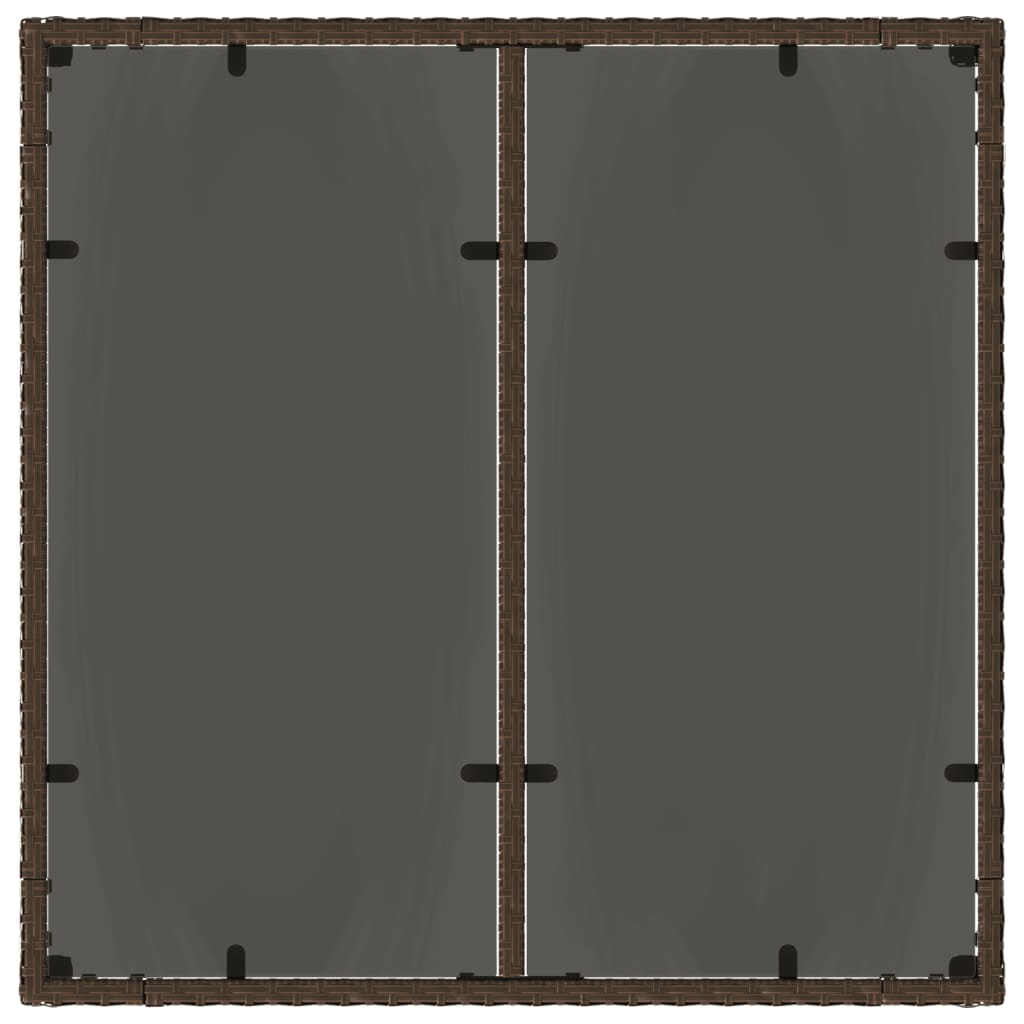 Garden Table With Glass Top 90X90X75 Cm Poly Rattan