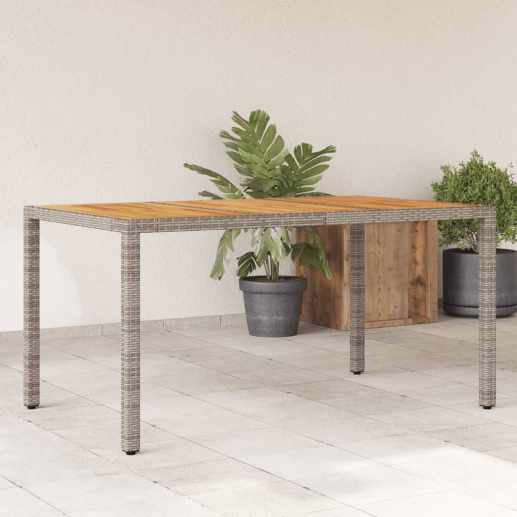 Garden Table 190X90X75 Cm Poly Rattan And Acacia Wood
