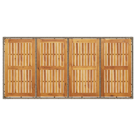 Garden Table With Acacia Wood Top 190X90X75 Cm Poly Rattan