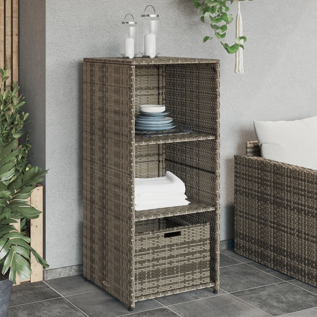 Garden Storage Cabinet 50X55X115 Cm Poly Rattan