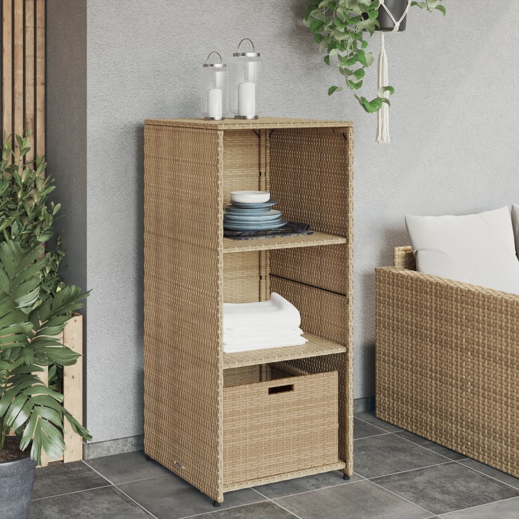 Garden Storage Cabinet 50X55X115 Cm Poly Rattan