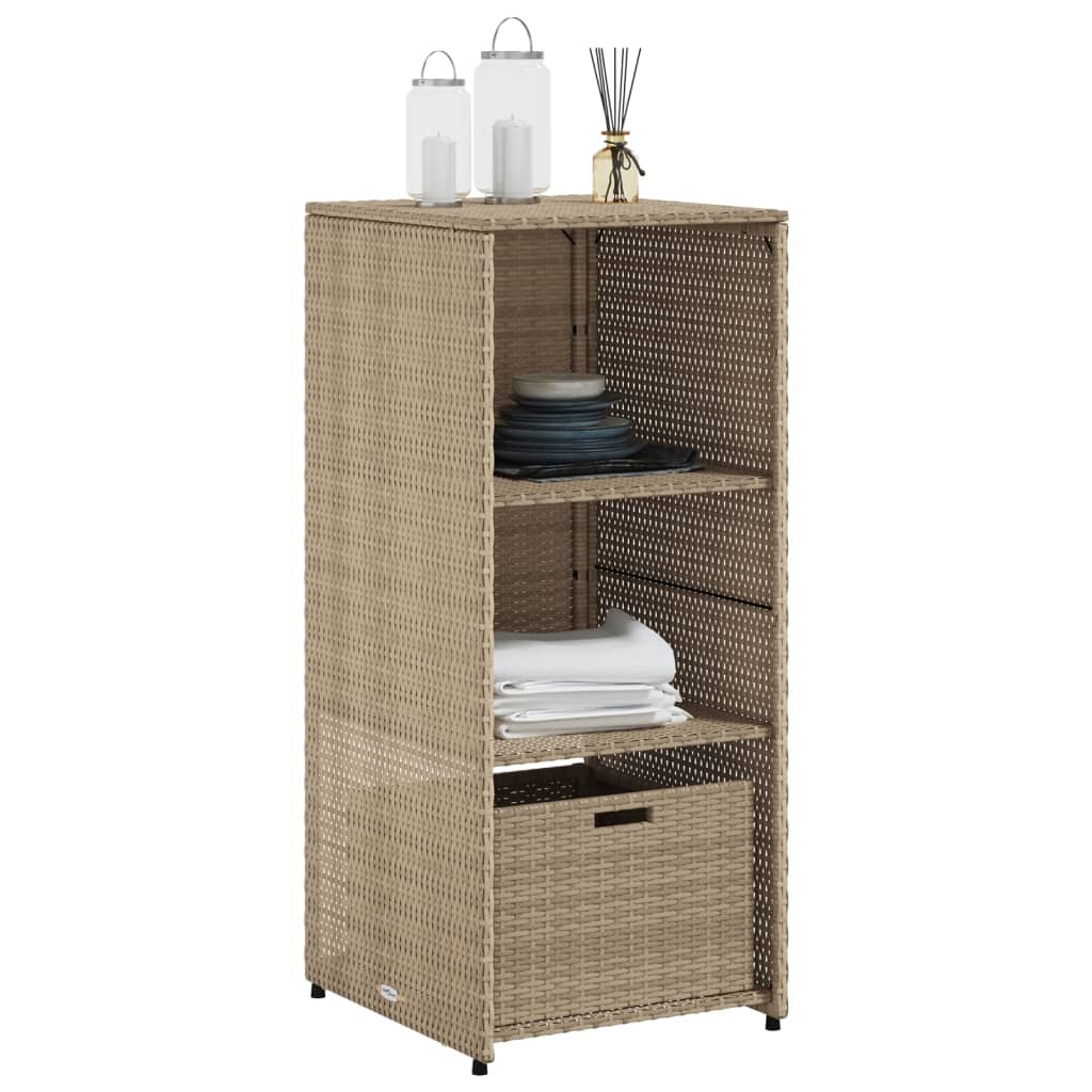Garden Storage Cabinet 50X55X115 Cm Poly Rattan
