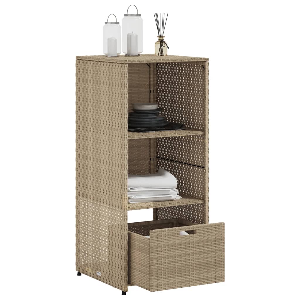 Garden Storage Cabinet 50X55X115 Cm Poly Rattan