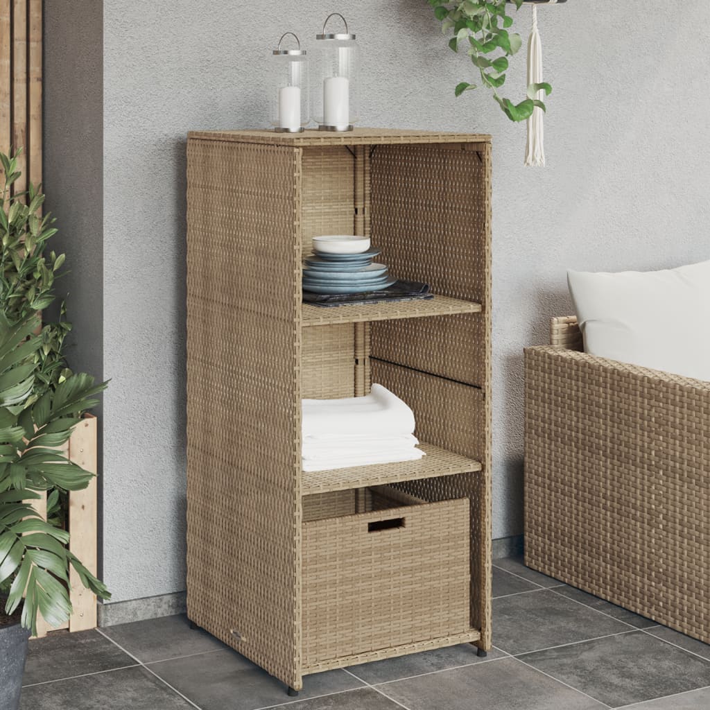Garden Storage Cabinet 50X55X115 Cm Poly Rattan
