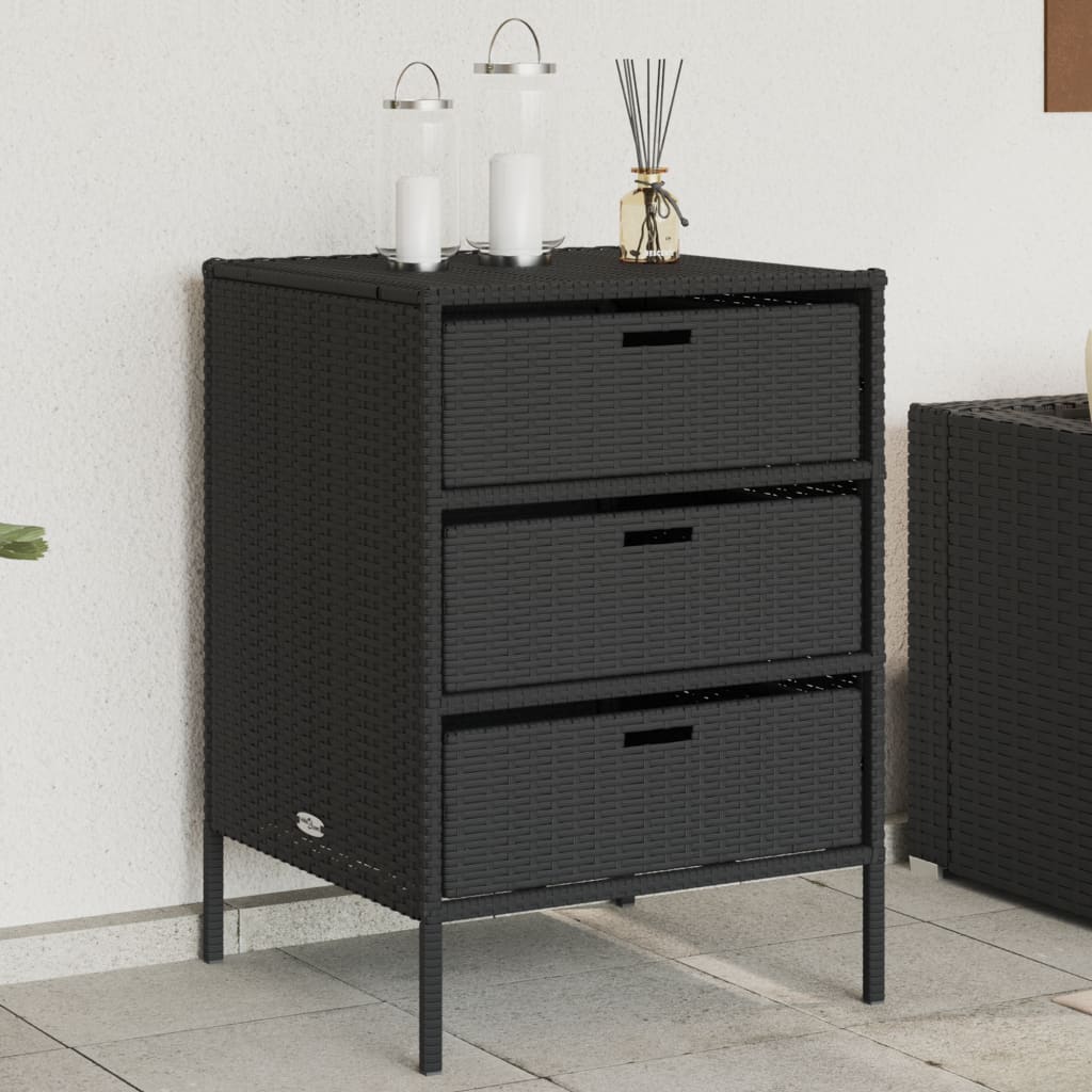 Garden Storage Cabinet Poly Rattan