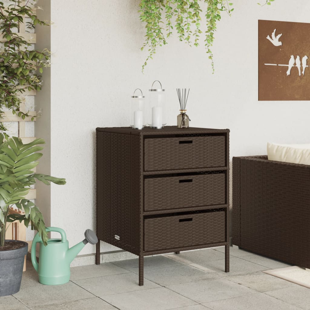 Garden Storage Cabinet Poly Rattan