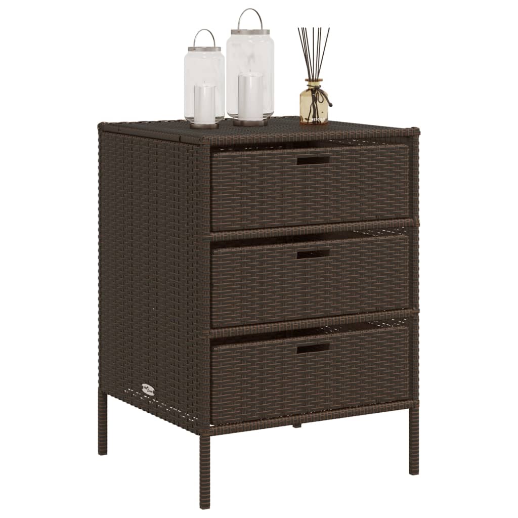 Garden Storage Cabinet Poly Rattan