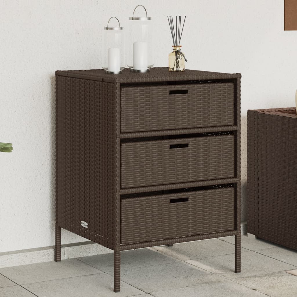 Garden Storage Cabinet Poly Rattan