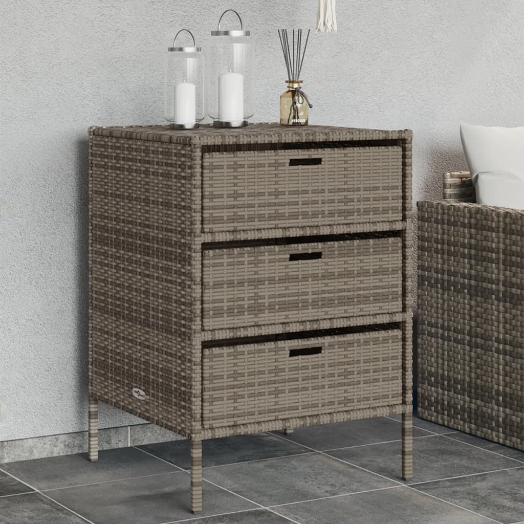 Garden Storage Cabinet Poly Rattan