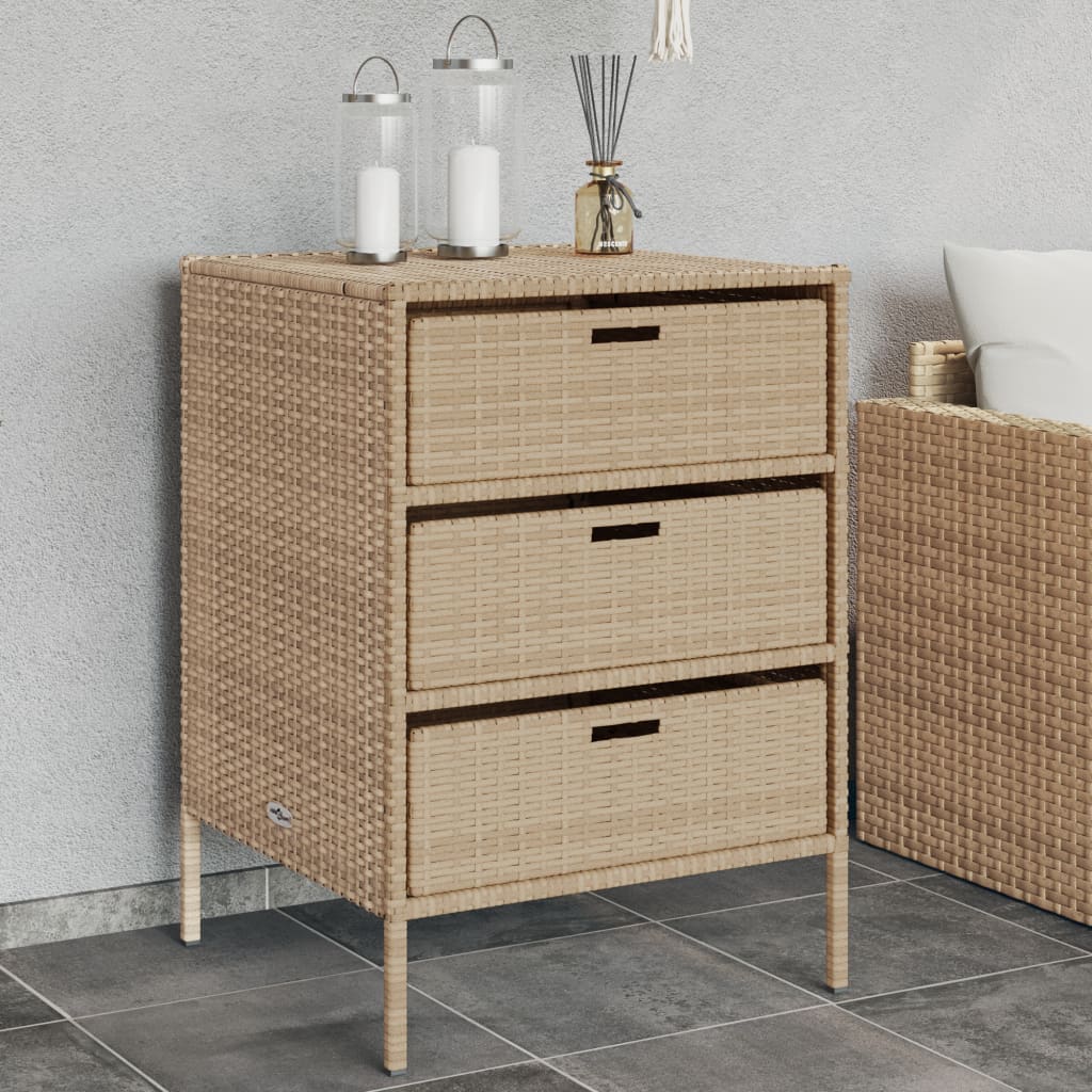 Garden Storage Cabinet Poly Rattan