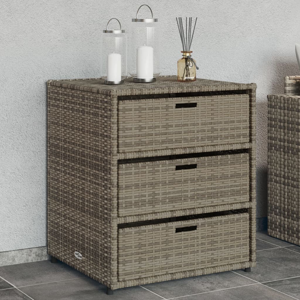 Garden Storage Cabinet Poly Rattan