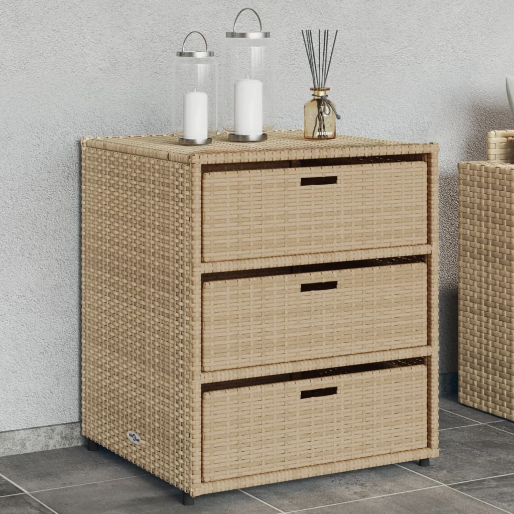 Garden Storage Cabinet Poly Rattan