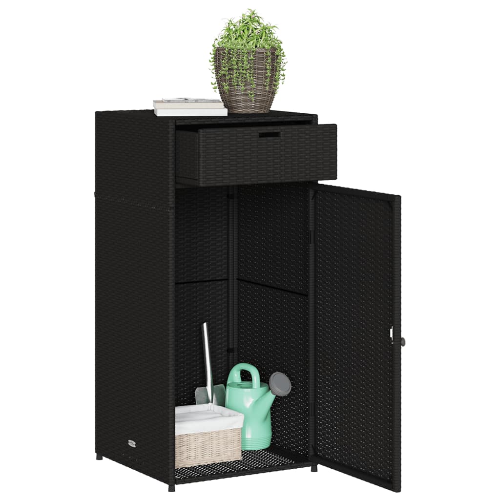 Garden Storage Cabinet Poly Rattan